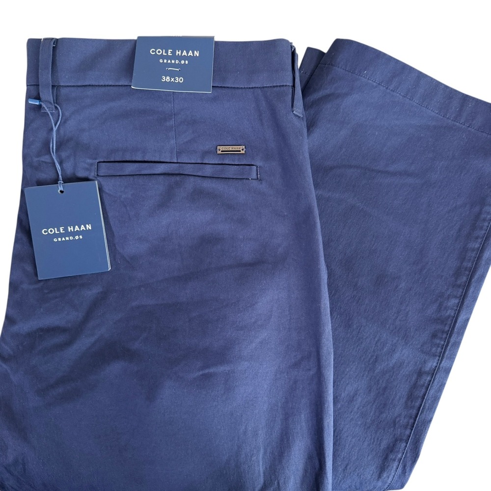 Cole Haan Grand.OS Chino‎ Pants Mens 38x30 Navy Blue Performance Stretch NWT